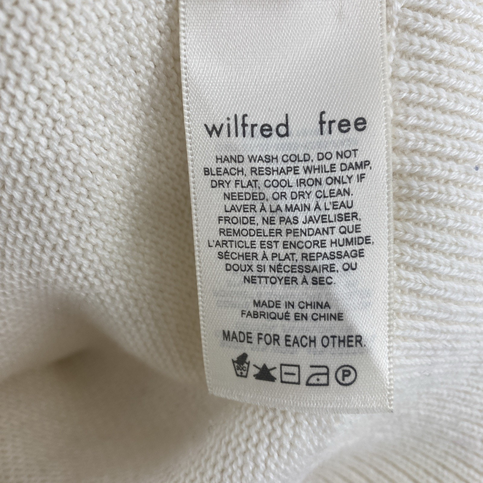 Wilfred Free Sweater Womens Sz Small Wool Cotton Knit High Neck Crop Artizia — image 7 of 8